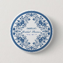 Elegant Blue Chinoiserie Viktorianisches Chinesisc