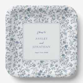 Elegant Blue Chinoiserie Wedding Pappteller