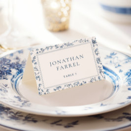 Elegant Blue Chinoiserie Wedding Place Cards Tischnummer