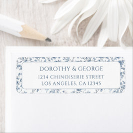 Elegant Blue Chinoiserie Wedding Return Address
