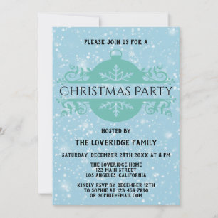 Elegant Blue Company Holiday Weihnachts-Party Schn Einladung