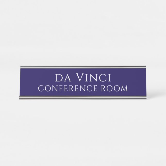 Elegant Blue Conference Room Name Plate Schreibtischnamensplakette (Vorderseite )