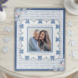 Elegant Blue Coquette Sweetest Mother’s Day Photo