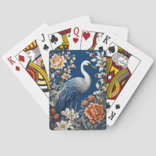 Elegant Blue Crane William Morris Inspiriert Spielkarten
