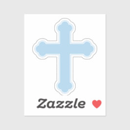 Elegant Blue Cross Aufkleber