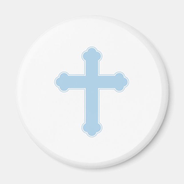 Elegant Blue Cross Magnet (Vorne)