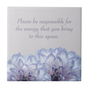 Elegant Blue Dahlias Positive Energy Floral Gray Fliese