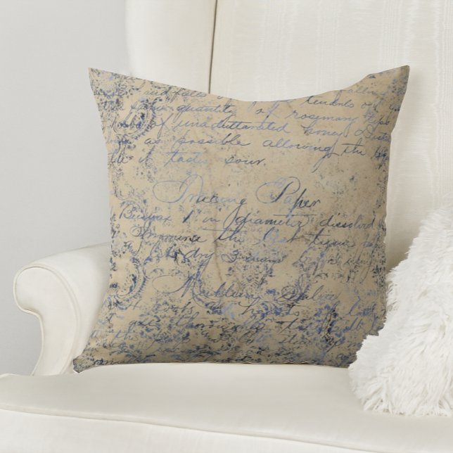 Elegant Blue Damask Kissen (Von Creator hochgeladen)