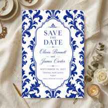 Elegant Blue Damask