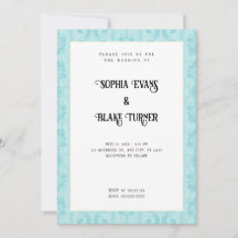 Elegant Blue Damask Traditionelle weiße Hochzeit