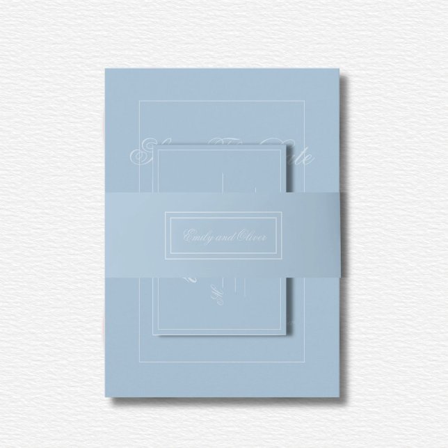 Elegant Blue Diamond Wedding Einladungsbanderole (Von Creator hochgeladen)