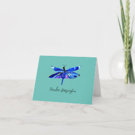 Elegant Blue Dragonflly Hand-Painted Watercolor