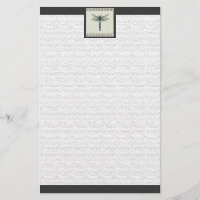 Elegant Blue Dragonfly Briefpapier (Vorderseite)
