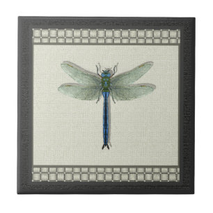 Elegant Blue Dragonfly Fliese