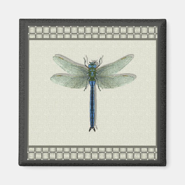 Elegant Blue Dragonfly Magnet (Vorne)