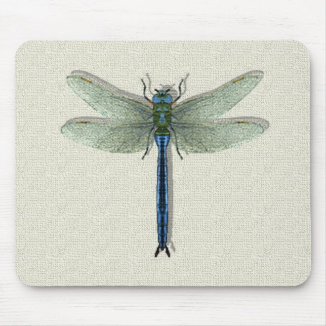 Elegant Blue Dragonfly Mousepad (Vorne)