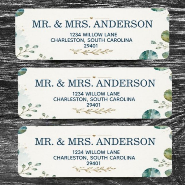 Elegant Blue Eucalyptus Address Label (Von Creator hochgeladen)
