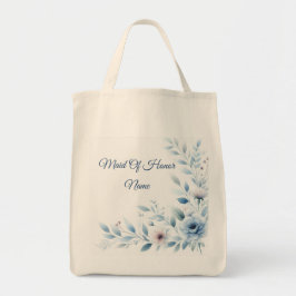 Elegant Blue Floral Bridal Party  Tragetasche