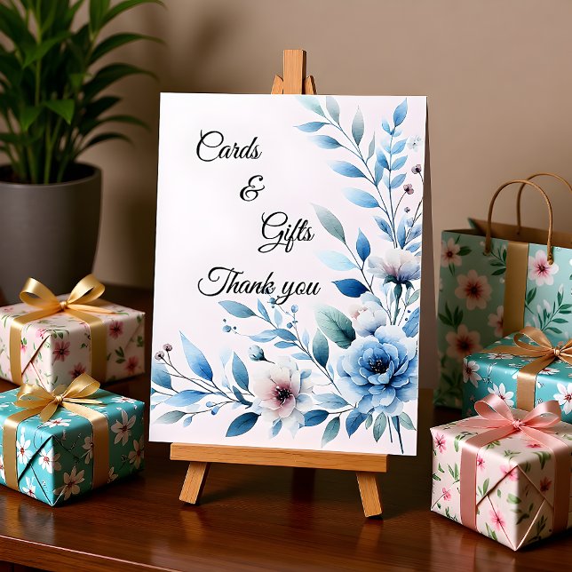 Elegant Blue Floral Cards & Gifts  Sockelschild (Von Creator hochgeladen)