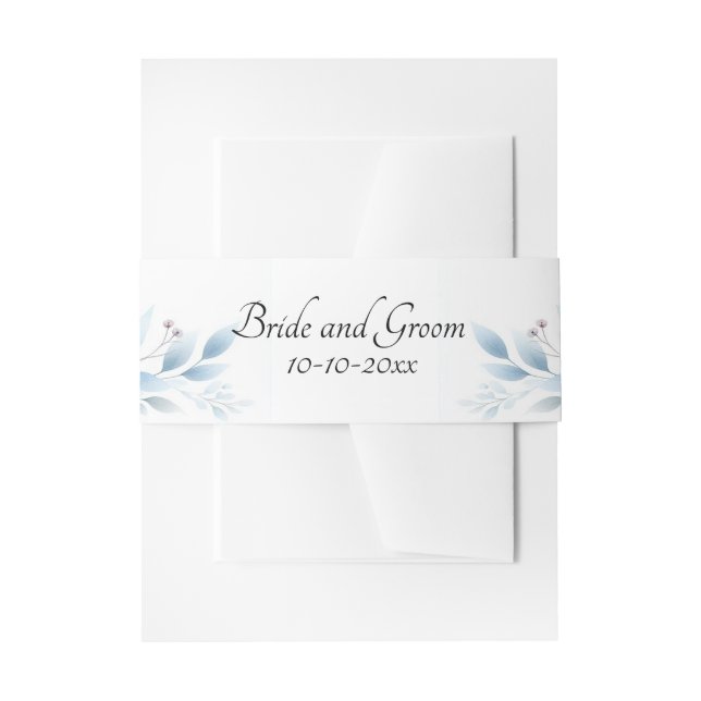 Elegant Blue Floral Einladungsbanderole (Vorderseite Beispiel)