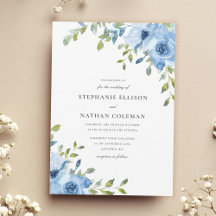 Elegant Blue Floral Greenerity Wedding