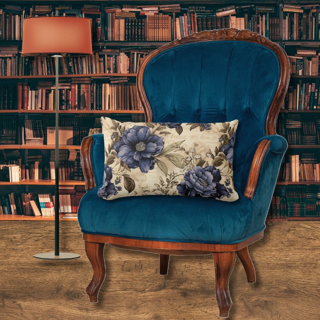Elegant Blue Floral Lendenkissen (Von Creator hochgeladen)