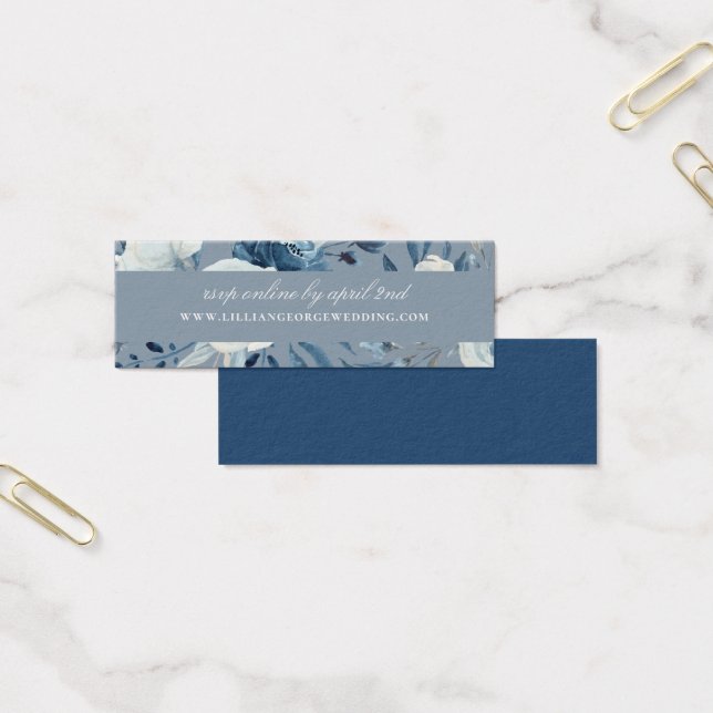 Elégant Blue Floral Mariage Website RSVP (Bureau)