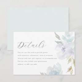 Elegant Blue Floral Quinceanera Gastdetails RSVP Karte