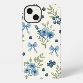 Elegant Blue Floral & Ribbon iPhone 13 Case – Aest iPhone Hülle