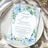 Elegant Blue Floral Salbei grün Silber sagte sie Y