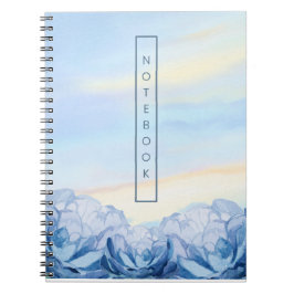 Elegant Blue Floral Watercolor  Notizblock