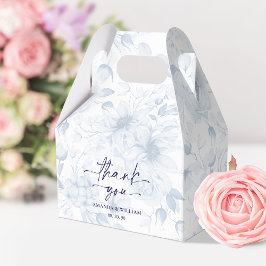 Elegant Blue Floral Wedding Favor Box Geschenkschachtel