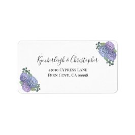 Elegant Blue Floral Wedding RSVP Rücksendeadresse Adressaufkleber