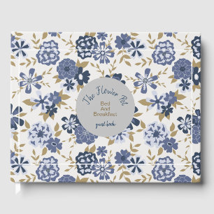Elegant Blue Flowers Gästebuch