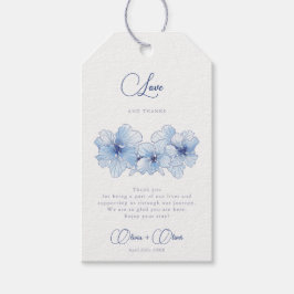 Elegant Blue Flowers Hochzeit Liebe und Dank Geschenkanhänger