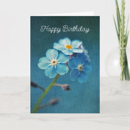 Elegant Blue Forget-me-nots Blume Happy Birthday Karte