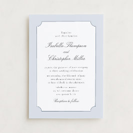 Elegant Blue Frame Classic Wedding Invitation  Kró Einladung