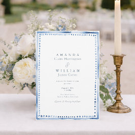 Elegant Blue French Estate Wedding Invitation Einladung