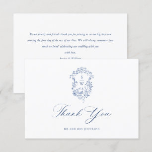 Elegant Blue French Rose Garden Blumenzwiebeln Dankeskarte
