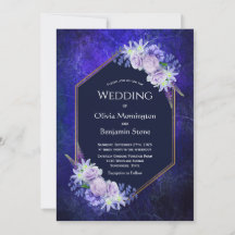 Elegant Blue Geometric Floral Wedding
