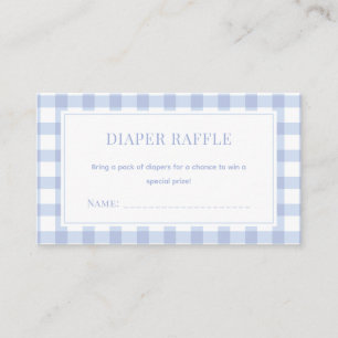 Elegant Blue Gingham Boy Baby Duwer Diaper Raffle Begleitkarte