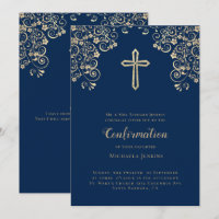 Elegant Blue Gold Bible Verse Bestätigung