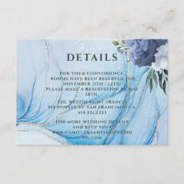Elegant Blue & Gold Wedding Enclosure Card  Begleitkarte