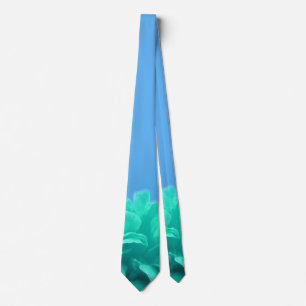 Elegant Blue Green Floral Krawatte