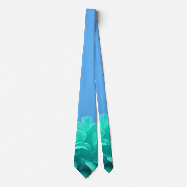 Elegant Blue Green Floral Krawatte (Vorderseite)