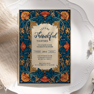 Elegant Blue Harvest Erntedank Celebration Einladung