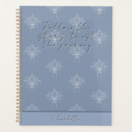 Elegant Blue Hübsch Floral Lotus Planer