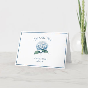 Elegant Blue Hydrangea Blume Wedding Vielen Dank Dankeskarte