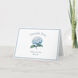 Elegant Blue Hydrangea Blume Wedding Vielen Dank Dankeskarte
