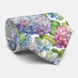 Elegant Blue Hydrangea Blumenmuster Hochzeit Krawatte